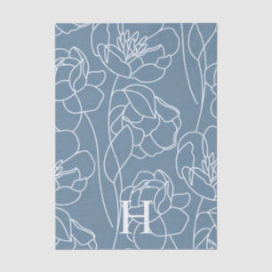 Blue Modern Wildflower Tissue Paper