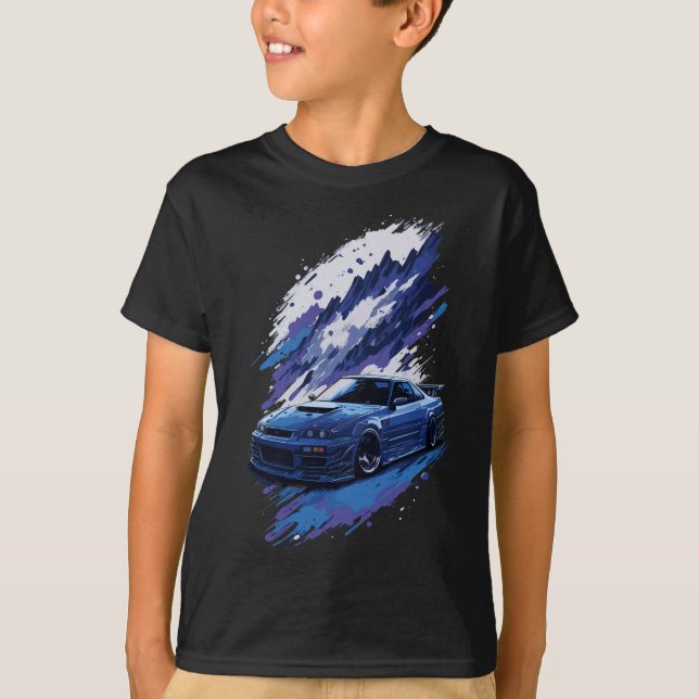 Blue Modified Skyline in a splash of Paint Gift T-Shirt (Front)