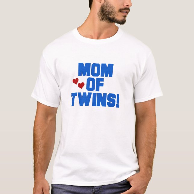 Blue Mom of Twins T-Shirt (Front)