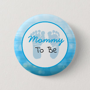 Blue Mom to Be Baby Shower 2 Inch Round Button