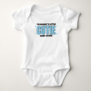 Blue Mommy Little Cutie Personalized  Baby Bodysuit