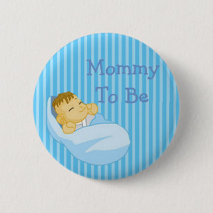 Blue Mommy To Be Baby Shower Button
