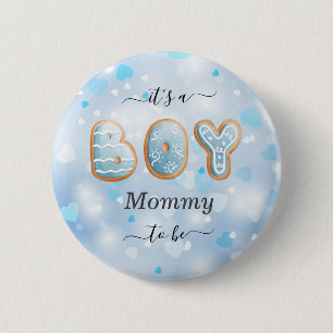 Blue Mommy to Be Boy Baby Shower Button