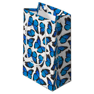 Blue Monarch Butterfly Pattern Small Gift Bag