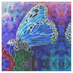 Blue Monarch Kaleidoscope Fabric