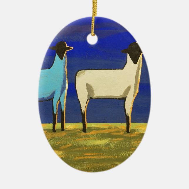 Blue Monday Ceramic Ornament (Front)