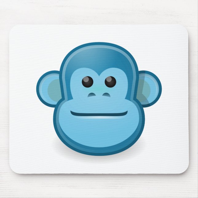 Blue Monkey Mouse Pad (Front)