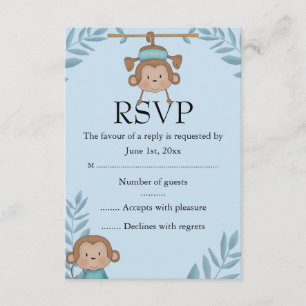 Blue Monkey RSVP Card