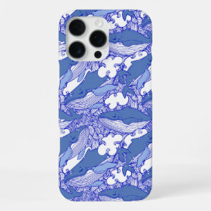 Blue Monochromatic Humpback Whale iPhone 16 Pro Max Case