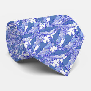 Blue Monochromatic Humpback Whale Tie