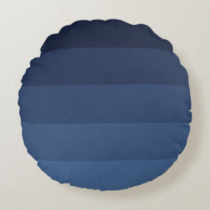 Blue Monochromatic Round Pillow