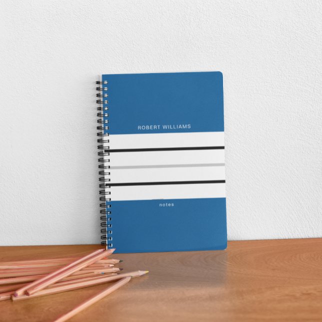 Blue Monochrome Striped Notebook (Creator Uploaded)
