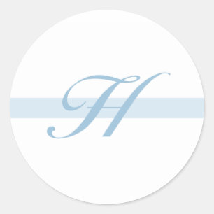 Blue Monogram H Classic Round Sticker