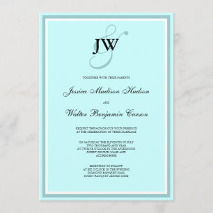 Blue Monogram Invitation