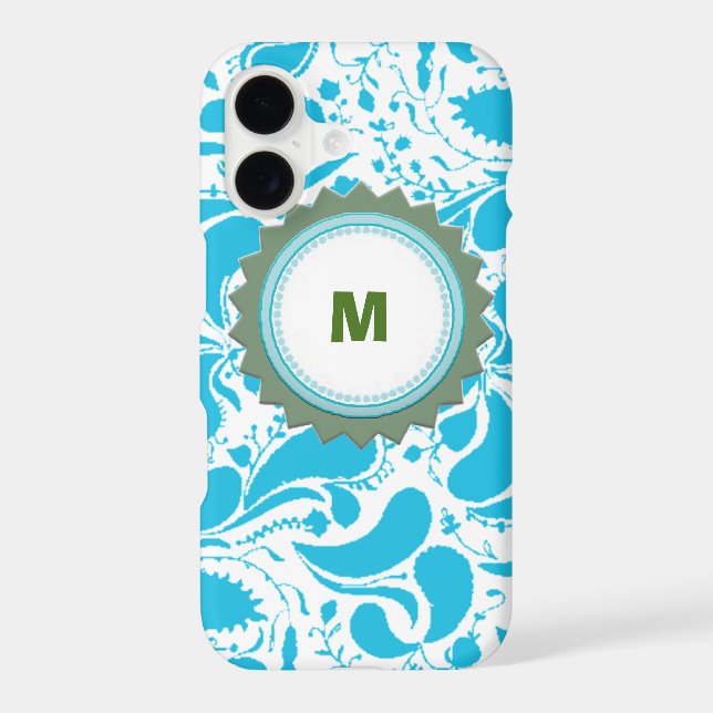 Blue Monogram iPhone Case (Back)