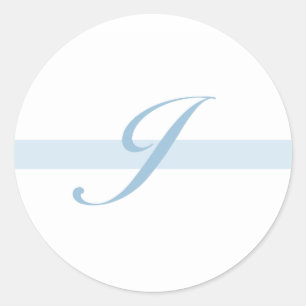 Blue Monogram J Classic Round Sticker