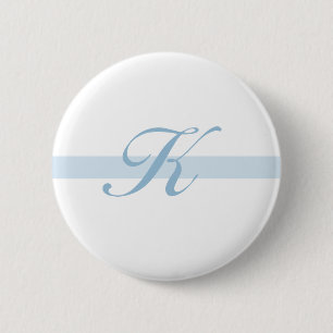 Blue Monogram K 2 Inch Round Button