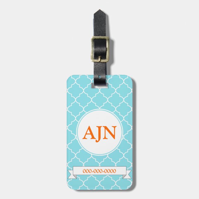 Blue Monogram Luggage Tag (Front Vertical)