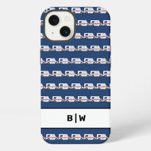 Blue Monogram Mail Carrier Postal Truck iPhone 13 Case