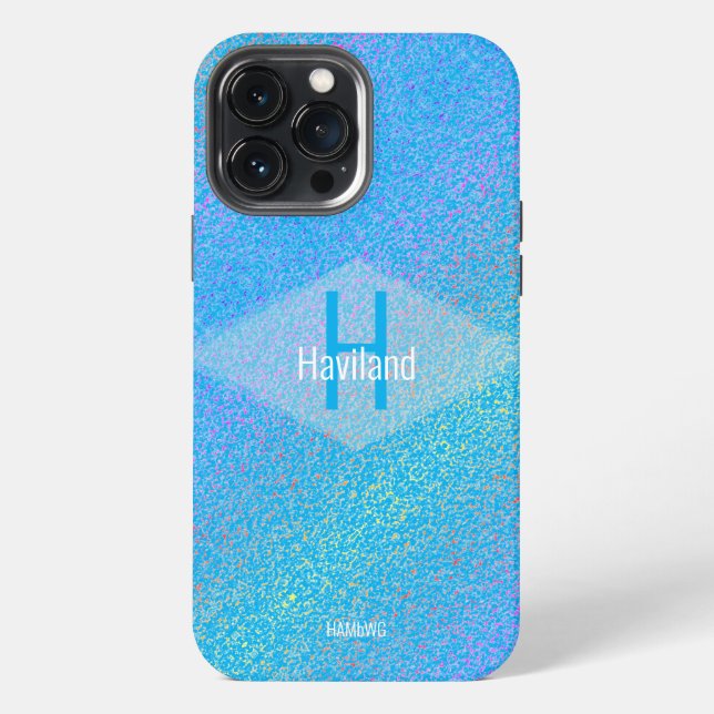 Blue Monogram Mottled CaseMate iPhone HAMbyWG Case (Back)