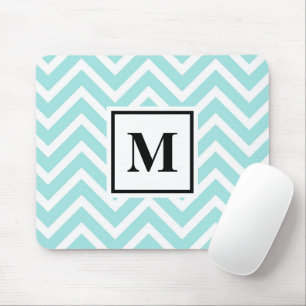 Blue Monogram Mouse Pad