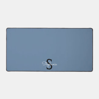 Blue Monogram Name Desk Mat