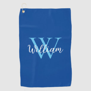 Blue Monogram Name Personalized Golf Towel