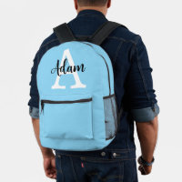 Blue Monogram Name Script Personalized Design
