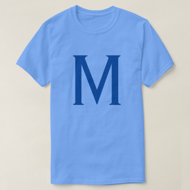 Blue Monogram Own Name Initial T-Shirt (Design Front)