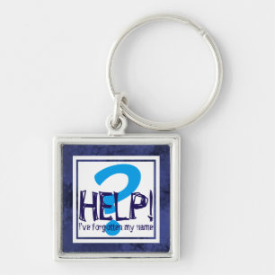 Blue Monogram Parody Keychain