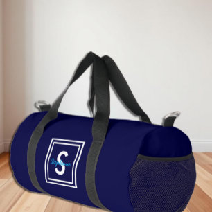Blue Monogram Personalized Duffle Bag
