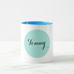 Blue monogram Ringer Combo Mug