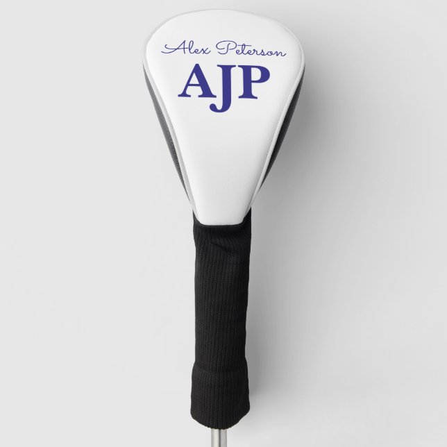 Blue Monogrammed  Golf Head Cover (Front)