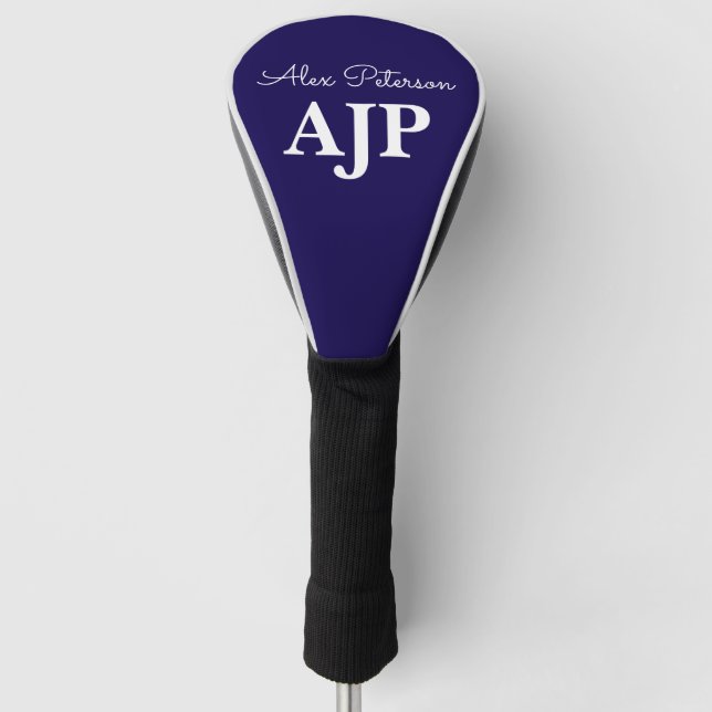 Blue Monogrammed  Golf Head Cover (Front)