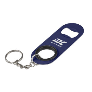 Blue Monogrammed Name Simple Typography for Him Keychain Bottle Opener