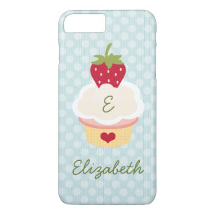 Blue Monogrammed Strawberry Cupcake Case-Mate iPhone Case
