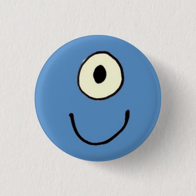 Blue Monster 1 Inch Round Button (Front)