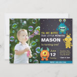 Blue Monster Birthday Invitation with Photo<br><div class="desc">Blue Monster Birthday Invitation with Photo</div>