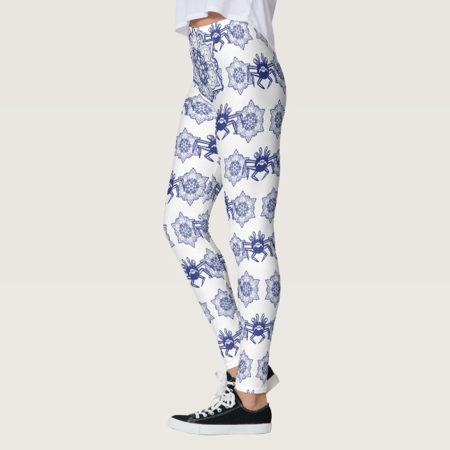 Blue monster crab design leggings (Left)