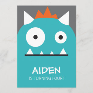 Blue Monster Invitation