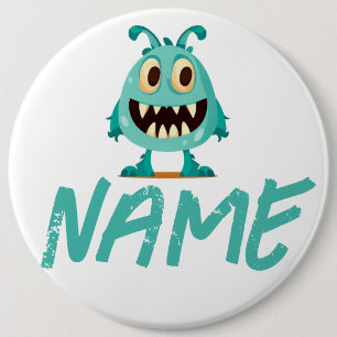 Blue/monster/kid/halloween  6 inch round button