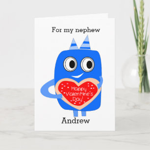 Blue Monster Nephew Valentine Card