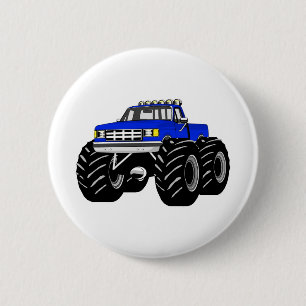 BLUE MONSTER TRUCK 2 INCH ROUND BUTTON
