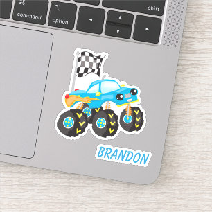 Blue Monster Truck Kids Contour
