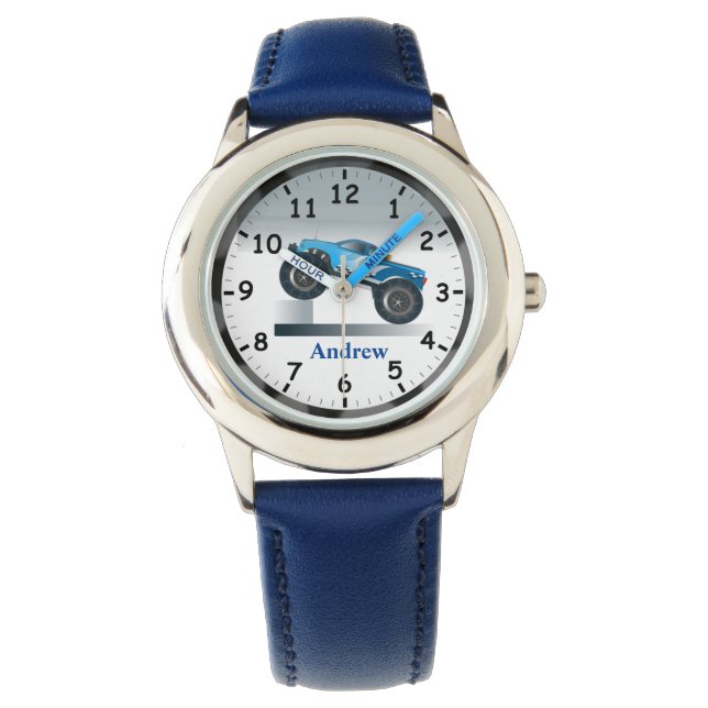 Blue Monster Truck Personalize Me! Watch (Front)