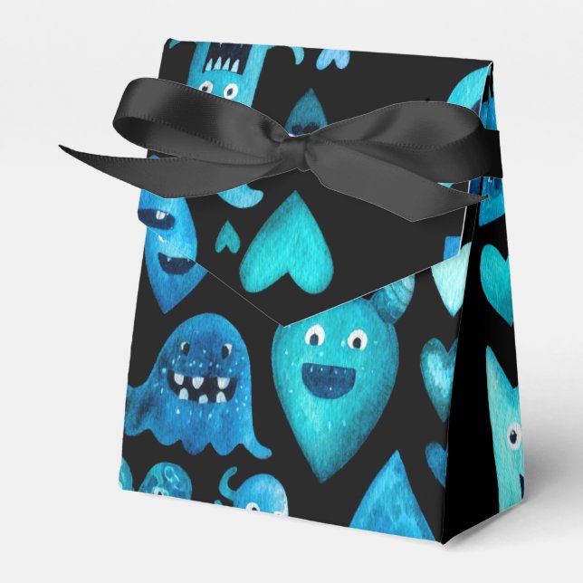 Blue monsters favor box (Front Side)