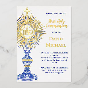 blue monstrance design   First Holy Communion