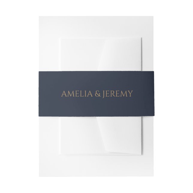 Blue Moody Floral Invitation Belly Band (Front Example)