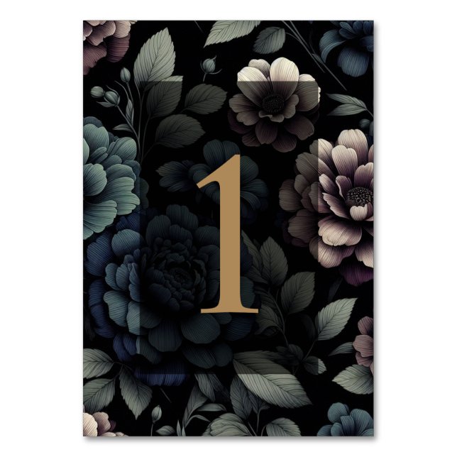 Blue Moody Floral Table 1 Number (Front)