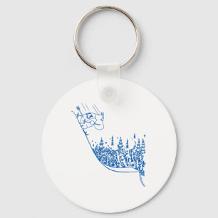 Blue Moomintroll Skiing Down Slope Winter Sports G Keychain